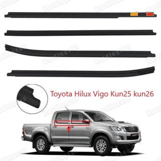 แถบพลาสติกซีลหน้าต่างรถยนต์ สําหรับ Toyota Hilux Vigo Kun25 kun26 2005-2015 4 ชิ้น