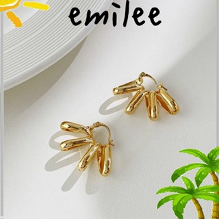 EMILEE ต่างหูห่วงเกลียว ทรงเรขาคณิต เครื่องประดับ