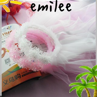 EMILEE พวงหรีด Tulle ผ้าโพกศีรษะ แฮนด์เมด สําหรับเจ้าสาว งานแต่งงาน