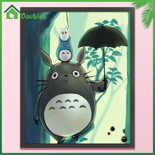 【Doub X ✮】ชุดปักครอสติช ผ้าฝ้าย 11CT พิมพ์ลาย Totoro สําหรับงานศิลปะ ✮