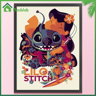 【Doub X ✮】ด้ายผ้าฝ้าย 11ct พิมพ์ลาย Stitch Lilo สําหรับเย็บปักถักร้อย ชุดปักครอสติช ✮