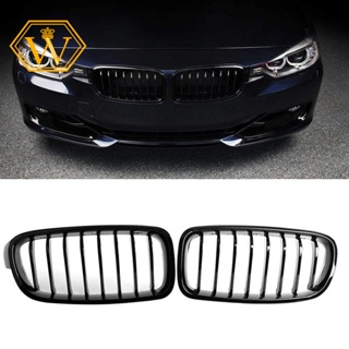 กระจังหน้ารถยนต์ สีดําวาว สําหรับ BMW 3 Series F30 F31 F35 2012-2018 2 ชิ้นต่อชุด