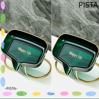 Pista จานวางสบู่ก้อน พร้อมขาตั้ง ทรงสี่เหลี่ยม สีเขียวใส ระบายน้ําด้วยตนเองเพื่อความสะอาดง่าย