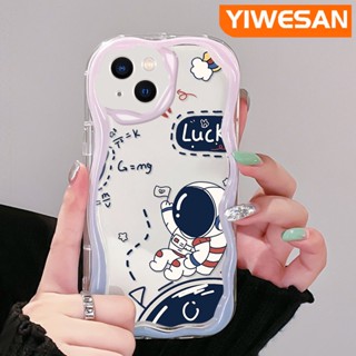 เคสโทรศัพท์มือถือ แบบใส กันกระแทก ลายการ์ตูนนักบินอวกาศนําโชคน่ารัก สีสันสดใส สําหรับ iPhone 14 Pro Max 14 Plus 13 Pro Max 13 Mini