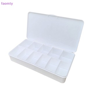 Faomty กล่องเก็บพลอยเทียม 11 ช่อง สีขาว สําหรับตกแต่งเล็บปลอม TH