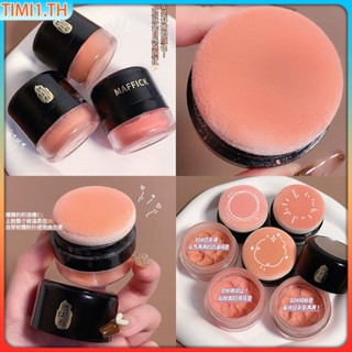 Maffick Blush Powder เป็นมิตรกับผิวและสีอ่อน Air Cushion Powder Blusher Even Complexion Rouge Powder Blusher | เวลา1