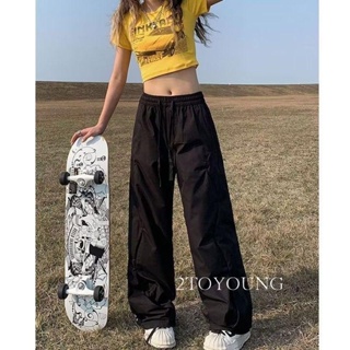 2TOYOUNG Moon กางเกงขายาว คาร์โก้ กางเกง เชือกอเมริกันคลาสิค Cargo pants 2023 NEW 080722 Unique ทันสมัย Chic ทันสมัย A20M0A2 36Z230909