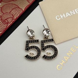 ต่างหูสตั๊ด เหล็กไทเทเนียม จี้โลโก้ตัวอักษร Chanel เครื่องประดับ สําหรับผู้หญิง