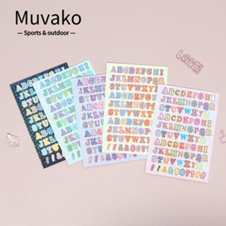 Muvako สติกเกอร์ตัวอักษร PVC หลากสี 25 แผ่น สําหรับตกแต่งสมุดภาพ DIY