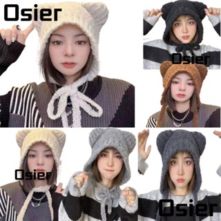 Osier1 หมวกถัก อบอุ่น ฤดูใบไม้ร่วง ฤดูหนาว ป้องกันหู ที่ปิดหูกันหนาว หมวกกันหนาว