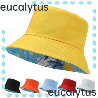 Eucalytus1 หมวกบักเก็ต แบบพกพา ฤดูใบไม้ผลิ ฤดูร้อน ป้องกันรังสียูวี ปีกกว้าง หมวกกันแดด ขนาดใหญ่