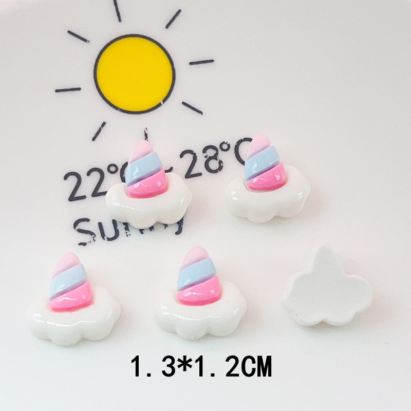 [2 #] Jibbitz Crocs แผ่นเรซิ่น รูปก้อนเมฆ สีชมพู ขนาดเล็ก อเนกประสงค์ สําหรับตกแต่งรองเท้า diy QP