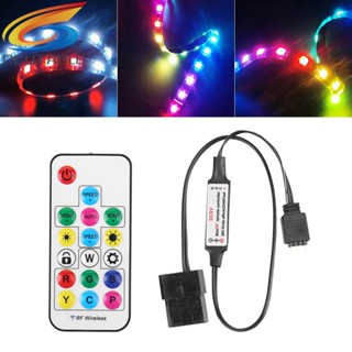 [Qcutable.th] สายไฟ LED RGB 5V 17 คีย์ ใช้แบตเตอรี่ 2.4G สําหรับเคส PC