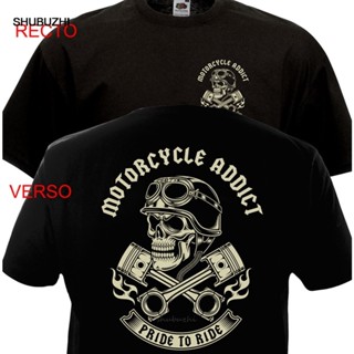 เสื้อยืดแขนสั้น พิมพ์ลาย Addict Biker Chopper Bobber Motard Motorrad พลัสไซซ์ แฟชั่นฤดูร้อน สําหรับผู้ชาย