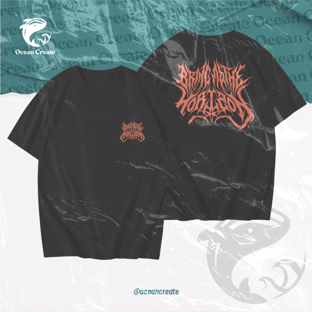แฟชั่น เสื้อยืด พิมพ์ลายโลโก้ Bmth Bring Me The Horizon สําหรับผู้ชาย