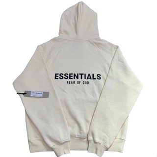 เสื้อโค้ทกันหนาวซิลิโคน มีฮู้ด พิมพ์ลายตัวอักษร FEAR OF GOD ESSENTIALS FOG สไตล์คลาสสิก สําหรับผู้ชาย และผู้หญิง 1 ชิ้น