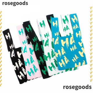 Rosegoods1 กระเป๋าถือ กระเป๋าสะพายไหล่ ผ้าถัก ใช้ซ้ําได้ สําหรับผู้หญิง