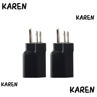 Karen อะแดปเตอร์แปลงไฟฟ้า ปลั๊กอเมริกัน 6-15P เป็น 5-15R Nema 6-15R 3 ง่าม สีดํา สีเงิน 2 ชิ้น