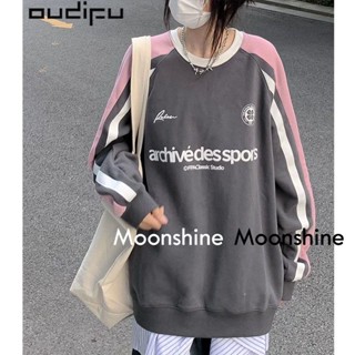 Moon เสื้อกันหนาว เสื้อคลุม ย้อนยุคในอเมริกา oversize 2023 NEW AG081407