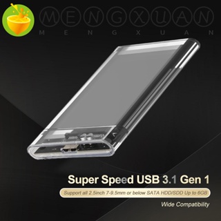 Mengxuan กล่องเคสฮาร์ดไดรฟ์ HDD Type-C 3.1 USB 3.0 2.5 นิ้ว 2.5 นิ้ว