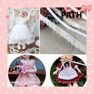 Path ถุงน่องริบบิ้น ผ้าลูกไม้ ชุบสีขาว สําหรับตกแต่งตุ๊กตา