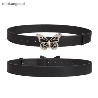 Shakangcool ใหม่ เข็มขัดหนัง Pu ประดับเพชร ผีเสื้อ แวววาว สีเงิน แวววาว แฟชั่นสําหรับผู้หญิง เหมาะกับชุดเดรส กางเกงยีน SGL