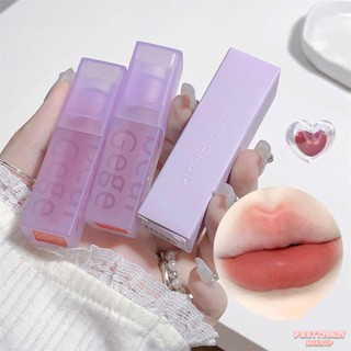 Gege Bear 8 สี Velvet Lip Glaze Matte Mirror Matte Non-stick Cup ลิปสติกติดทนไม่เลอะเลือน [prettylady]