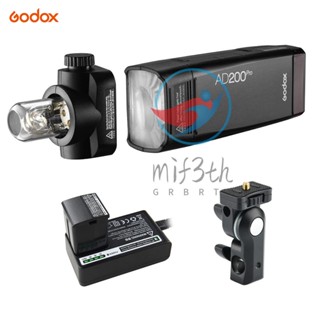 Mif)godox AD200Pro แฟลชไร้สาย TTL แบบพกพา พร้อมหัวแฟลชเปลี่ยนได้ (สปีดไลท์ หลอดไฟเปล่า) GN52 GN60 1/8000s HSS 2.4G ระบบ X 200W เข้ากันได้กับ Fuj