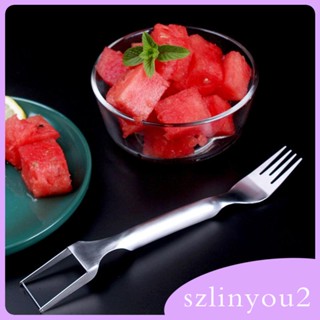 [szlinyou2] ส้อมจิ้มผลไม้ แบบสองหัว 5.91 นิ้ว สําหรับหั่นผลไม้กลางแจ้ง