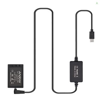 Phonelaptop Andoer PD สาย USB Type-C เป็นแบตเตอรี่ดัมมี่ DR-E12 DC Coupler LP-E12 แบบเปลี่ยน สําหรับกล้อง EOS M2 M10 M50 M100 M200