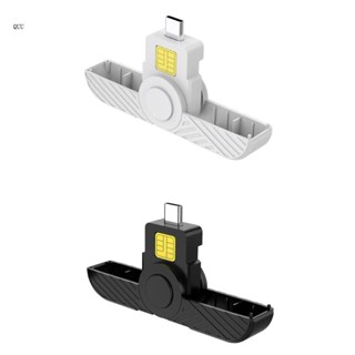 Quu อะแดปเตอร์เชื่อมต่อการ์ดรีดเดอร์ Type-C สําหรับซิมการ์ด IC