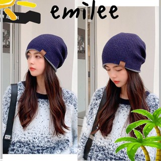 Emilee หมวกถัก หมวกโดม หนา อบอุ่น หลวม หมวกผู้หญิง