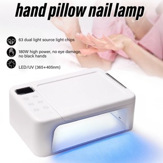 Enjoy Beauty 63pcs UV LED Light Chips 180W Nail Lamp Hand Pillow เครื่องเป่าเล็บมืออาชีพ White US Plug 100-240V