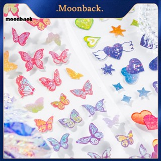 &lt;moonback&gt; สติกเกอร์ใส รูปผีเสื้อ สําหรับติดตกแต่งกระเป๋าเดินทาง แล็ปท็อป 1 ม้วน