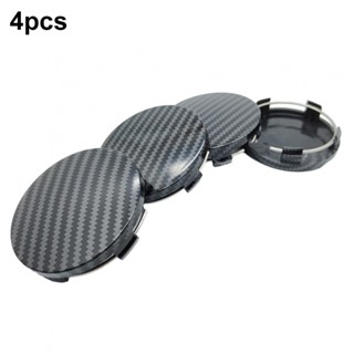 ⚡NEW 8⚡4Pcs Carbon Fiber Wheel Hub Center Cap Covers 60mm Black Universal Replace Rim