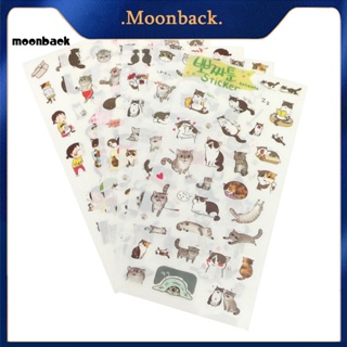 &lt;moonback&gt; สติกเกอร์ตกแต่งไดอารี่ ปฏิทิน ปฏิทิน แมว น่ารัก 6 แผ่น ต่อชุด