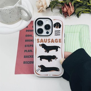 เคสโทรศัพท์มือถือ ซิลิโคน กันกระแทก ลายการ์ตูน Three Dachshunds สําหรับ Iphone 14Promax 13 11 12 13Pro