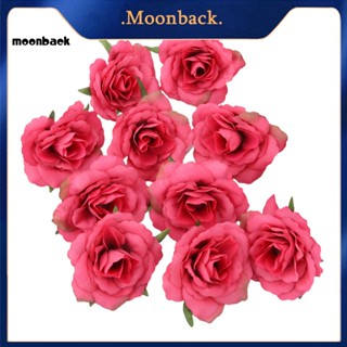 &lt;moonback&gt; 10 ชิ้น / เซต ผ้าไหมเทียม พืชประดิษฐ์ สําหรับบ้านจําลอง ดอกกุหลาบ หัวดอกไม้ สง่างาม