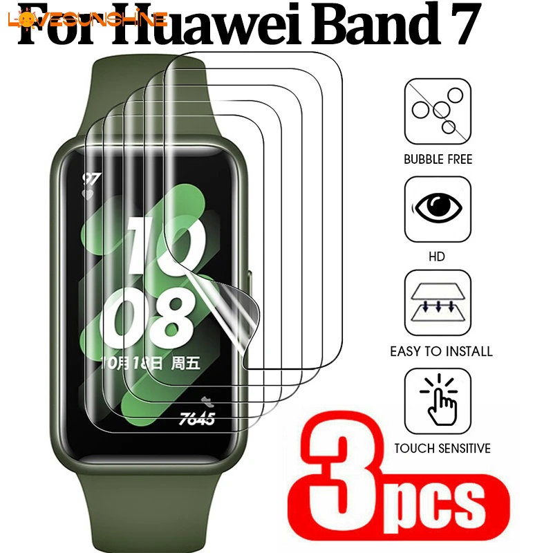3/1 ชิ้น สําหรับ Huawei Watch Fit 2/ES ฟิล์มไฮโดรเจล นิ่ม / สําหรับ Huawei Band 7 สมาร์ทวอทช์ ป้องกันหน้าจอ ฟิล์มกันรอย HD TPU สําหรับ Huawei 7