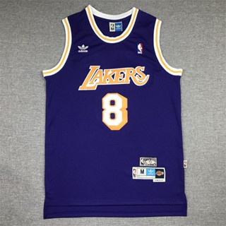 ขายดี Lakers No. เสื้อกีฬาแขนสั้น ผ้าตาข่าย ปักลาย สีม่วง 8 LA Kobe 366198