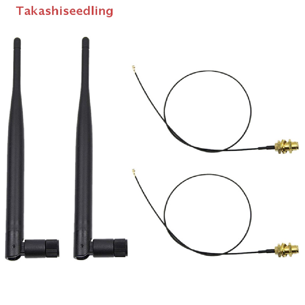 (Takashiseedling) เสาอากาศ 6dBi 2.4GHz 5GHz Dual Band WiFi RP-SMA พร้อมสาย U.fl IPEX 1x 12 ซม. N8S5