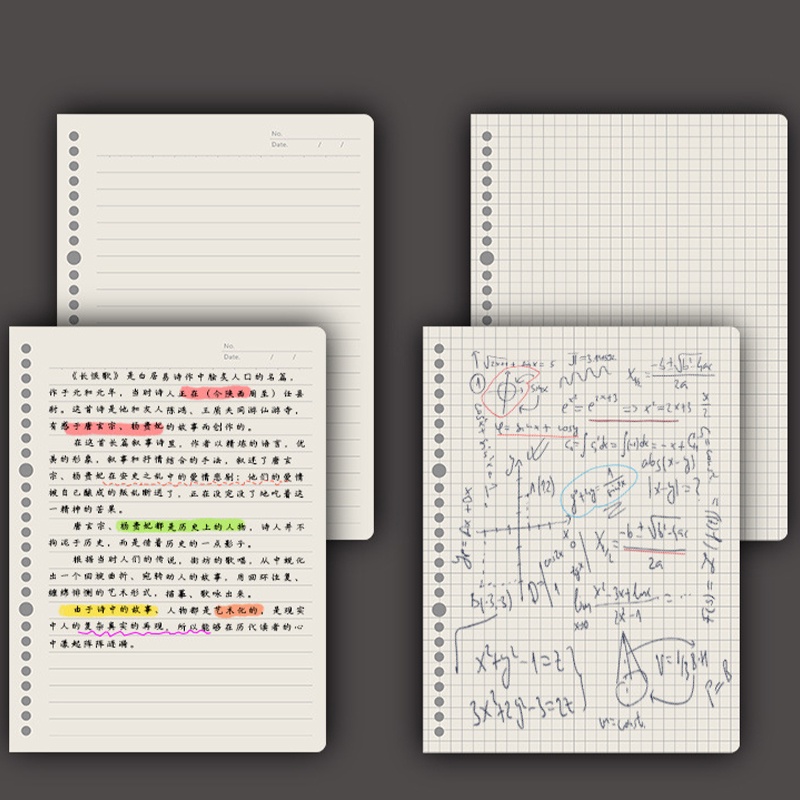 สมุดโน้ต ปกกระดาษ PU ขนาด A5 B5 กันน้ํา แบบพกพา ถอดออกได้ คุณภาพสูง สําหรับนักเรียน - รูปที่ 5