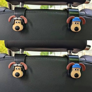 Trendy Hot Sale Wallace and Gromit Car Seat Back Hook Car 3D Stereo Car Seat Back Chair Back Storage Decoration Car Storage Cute car interior accessories IbSA