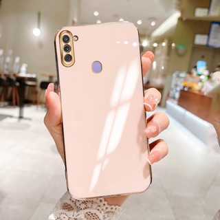 เคสโทรศัพท์มือถือแบบนิ่ม TPU กันกระแทก กันรอยกล้อง ลายกรอบทอง สําหรับ Samsung Galaxy A20 A30 A31 A32 A33 A34 A42 A50 A30S A50s A51 A52 A52S
