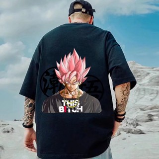 Street Wear Japanese Cartoon Anime Printed Round Neck Short-Sleeved T-Shirt Men Women Trend Unisex Super Saiyan Loo_03