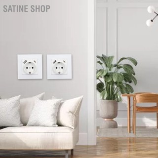 SaTine Shop EU Standard Type C 5V 2.1A USB Concealed Mounted Socket Tempered Glass Panel Wall 82 AC250V 3520W