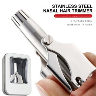 Stainless Steel Nose Hair Trimmer Clipper Cutter Gunting Bulu Hidung Cordless Beard Shaver Rambut Wax Cabut Razor Blade