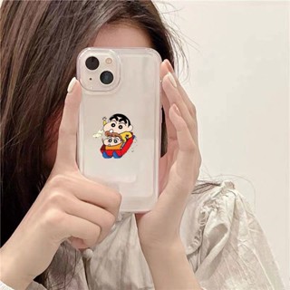 เคสโทรศัพท์มือถือแบบนิ่ม TPU ใส กันกระแทก ลายการ์ตูนชินจังตลก สําหรับ iPhone 14 Pro Max 14 11 12 Pro Max 13 Mini X XR XS Max 6 6S 7 8 Plus SE2