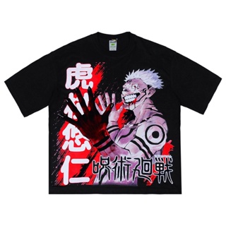 เสื้อยืด พิมพ์ลายอนิเมะ SUKUNA YUJI ITADORI JUJUTSU KAISEN MANGA KAOS OSZBIG