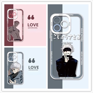 เคสโทรศัพท์มือถือแบบใส กันรอยกล้อง ลายการ์ตูนอนิเมะ Jujutsu Kaisen Gojo Satoru Ryomen Sukuna แฟชั่น สําหรับ IPhone 14 13 12 Pro Max 13 12 Mini 14Plus